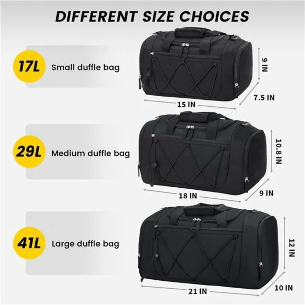Mens Gym Duffle Bag 21 Inch Travel Weekender With Shoe Compartment Lightweight